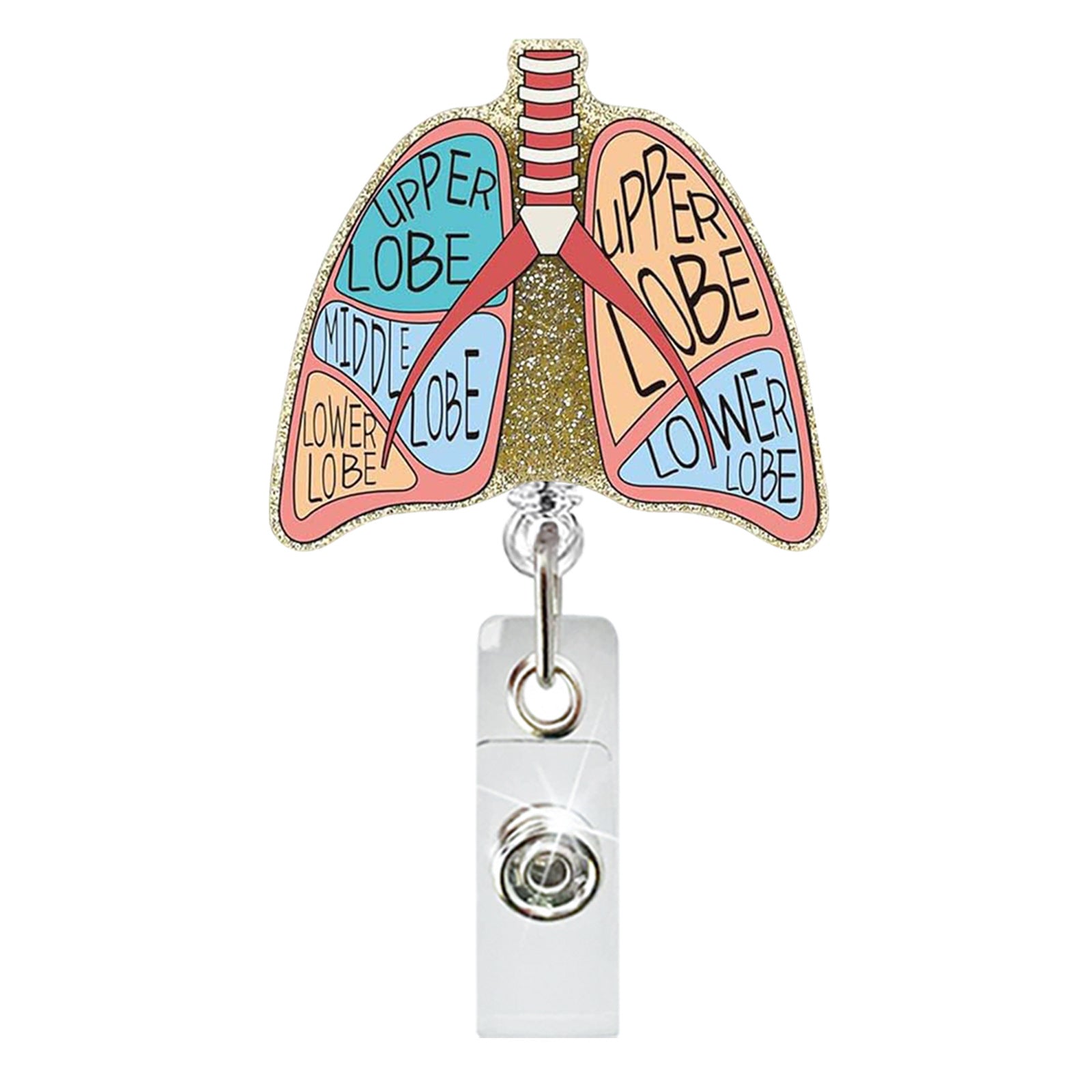 Wholesale Medical acrylic glitter easy-pull retractable clip